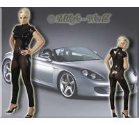 Lingerie - Mesh-Wetlook Overall / Catsuit Black