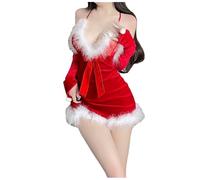Lingerie Set Santa Cosplay Outfit Red Bra Lace Bodysuit for Women Lady Christmas Fancy Dress Halloween Carnival Of the Damn Sexy Womens Costume