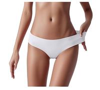 Lingerie Women's Sexy Colour Midwaist Ice Breathable, Firm, Traceless Women's Sexy Silk Underwear Lifting Set Lingerie Open Crotch, White, L