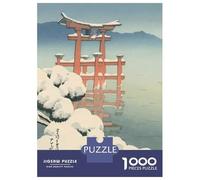 Lingering Snow at Miyajima 1000 Piece Jigsaw Puzzle, Historic Square Architecture, Weekend Hobby, Matte Printed Jigsaw, Family Night Game for Families, 52x38cm/1000pcs
