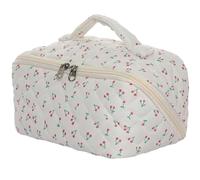 Lingge Makeup Bag Hand-held Women's Grooming Ba Large Capacity Storage Bag Portable Cotton Clip Bag(C)