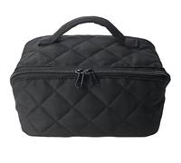 Lingge Makeup Bag Hand-held Women's Grooming Ba Large Capacity Storage Bag Portable Cotton Clip Bag(E)