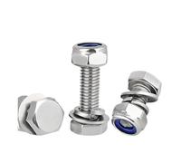 linghai Hexagon Head Bolts and Lock Nuts Washers Set Stainless Steel Hex Screws With locknut Kit Spring M4 M5 M6 M8 M10 M12(60mm,M8 5sets)