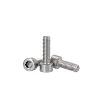 linghai M2M3M4M5M6M8 304 Stainless Steel Smooth Cylindrical Head Internal Hexagonal Screw Non Knurled Bolt(20pcs M4X20)