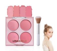 LingHaoLH 4 Colors Blush Palette Cheek Matte Blush Palette for Face Contours, Facial Redness with Modular Shine, Blushable Cosmetic Blush with B