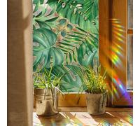 Linghe Retro Window Privacy Film, Stained Glass Decals Colorful Floral Rainbow Decals Static Cling Sun Blocking Decor for Home Office Windows Doors 17.7x39.3 inch (12)