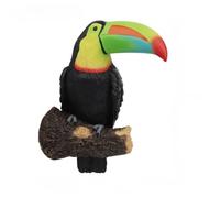 Linghe Toucan Garden Ornaments Resin Fake Birds Mounted on Trees Waterproof Simulation Bird Crafts Garden Animal Statue Tree Hanging