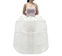 Linghe Women's Elizabeth Rococo Double Side Petticoat Crinoline Pannier for Victorian Prom Medieval Dress White