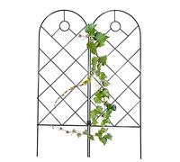 LINGJIONG 2 Pack Metal Garden Trellis Plant Support Wire Lattice Grid Panel Stake For Vines, Climbing Plants, Metal Wire Lattices Grid Panels For Vegetables Flowers, Potted Vines 58×20cm