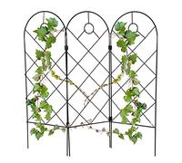 LINGJIONG 3 Pack Metal Garden Trellis Plant Support Wire Lattice Grid Panel Stake For Vines, Climbing Plants, Metal Wire Lattices Grid Panels For Vegetables Flowers, Potted Vines 58×20cm