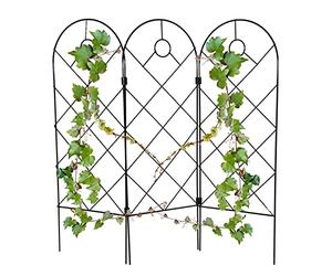 LINGJIONG 3 Pack Metal Garden Trellis Plant Support Wire Lattice Grid Panel Stake For Vines, Climbing Plants, Metal Wire Lattices Grid Panels For Vegetables Flowers, Potted Vines 58×20cm