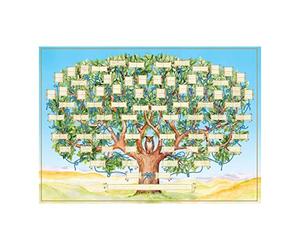 LINGJIONG Family Tree Chart to Fill in, 6 Generation Fillable Ancestry Chart 40x60cm Family Tree Chart Genealogy, Large Print Family Tree Picture Frame Wall Decor for Family Member