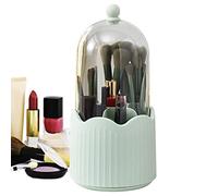 LINGJIONG Makeup Holder with Lid - Rotating Makeup Brush Container Dustproof Makeup Brush Holder Organizer with Lid for Vanity and Room