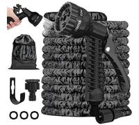 LINGKY 75FT Expandable Garden Hose Pipe, Flexible Water Hose with 3/4", 1/2" Fittings, Expanding Magic Hose, Garden Hose with 7 Function Spray Nozzle, Durable Latex Core Hosepipe Anti-Leakage