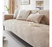 LINGKY Sofa Cover 1 2 3 4 Seater Non Slip Sofa Slipcovers Washable Soft Milk Fleece Sofa Cushion Covers Sectional Couch Covers Sofa Protectors from Pets/Kids/Dogs (Khaki,70x150cm)