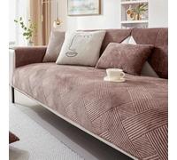 LINGKY Sofa Cover 1 2 3 4 Seater Non Slip Sofa Slipcovers Washable Soft Milk Fleece Sofa Cushion Covers Sectional Couch Covers Sofa Protectors from Pets/Kids/Dogs (Coffee,90x160cm)