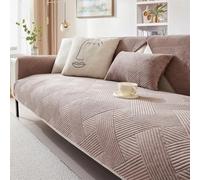 LINGKY Sofa Cover 1 2 3 4 Seater Non Slip Sofa Slipcovers Washable Soft Milk Fleece Sofa Cushion Covers Sectional Couch Covers Sofa Protectors from Pets/Kids/Dogs (Camel,70x180cm)