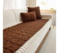 LINGKY Sofa Covers 1 2 3 4 Seater Non Slip Sofa Slipcovers Super Soft Fluffy & Cozy Jacquard Tufted Sofa Cushion Covers Pet Couch Covers Sofa Protectors from Pets/Kids/Dogs (Coffee, 70x150cm)