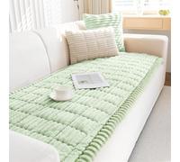 LINGKY Sofa Covers 1 2 3 4 Seater Non Slip Sofa Slipcovers Super Soft & Thick Corduroy Sofa Cushion Covers Sofa Protectors from Pets/Kids/Dogs (Green, 70x70cm)