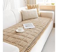 LINGKY Sofa Covers 1 2 3 4 Seater Non Slip Sofa Slipcovers Super Soft & Thick Corduroy Sofa Cushion Covers Sofa Protectors from Pets/Kids/Dogs (Coffee, 90x90cm)