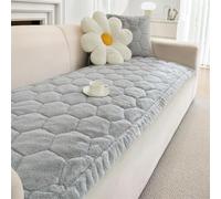 LINGKY Sofa Covers 1 2 3 4 Seater Non Slip Sofa Slipcovers Super Soft & Thick Faux Mink Velvet Sofa Cushion Covers Couch Covers Sofa Protectors from Pets/Kids/Dogs (Light Grey, 90x180cm)