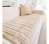 LINGKY Sofa Covers 1 2 3 4 Seater, Universal & Non-Slip Sofa Slipcovers Couch Covers Washable, Thick Milk Velvet Sofa Cushion Covers for Pet Dog Furniture Protectors (Camel, 90x210cm)