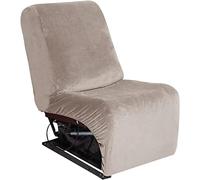 LINGKY Sofa Covers Corner Sofa Covers, 7-Piece Sectional Couch Cover Corner Sofa Slipcover, L Shape Sectional Recliner Sofa Covers, Thick Plush Velvet Furniture Protector Cover (Taupe,Single Seat)