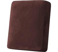 LINGKY Sofa Seat Cushion Cover, Sofa Cushion Slipcovers Stretch Velvet, Universal Non-Slip Couch Cushion Covers Replacement for Individual Furniture Protector (Chocolate,Large 1 Seater)