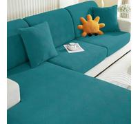 LINGKY Sofa Seat Cushion Cover, Stretch Sofa Cushion Slipcovers, Universal Non-Slip Couch Cushion Covers Replacement for Individual Cushion with Elastic Bottom (Turquoise,3 Seater)