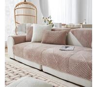 LINGKY Soft Crystal Velvet Sofa Covers 1 2 3 Seater, Sofa Cushion Covers, Non-Slip Sofa Cover Pet Couch Covers, Sofa Slipcovers L Shape Furniture Protector (Camel,45x45cm)