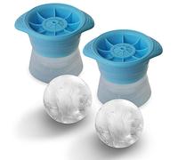 LINGLAN Sphere Ice Molds 2.5 inches Large Ice Cube Trays Set of 2 (Blue)