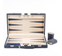 Lingle 15inch Backgammon Sets for Adults, Classic Board Game with Folding Leather Backgammon Case, Leather Exterior and Velvet Interior, Portable Travel Game Set