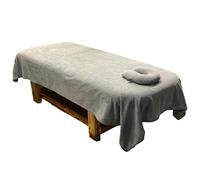 LINGLING Salon Sheet Skin management center Soft Sheet Beauty Bedsheet Spa Bed Table Cover Sheets with Hole and Face Pillow 120 * 220cm(47×86.6in) (Gray)