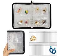 LingLingo Earring Organizer Case Travel Jewelry Organizer Transparent Jewelry Storage Book for Necklace Bracelet Ring Holder with Small Clear Zippered Pouch