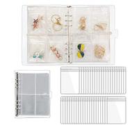 LingLingo Earring Organizer Travel Jewelry Case Container Transparent Jewelry Storage Book Bag for Ring, Necklace, Bracelets, Stud (96 Grids + 96 Small Thicken PVC Zipper Bags)