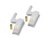 LingLucky 2PCS Universal Cabinet Cupboard Hinge LED Light for Kitchen Closet Wardrobe Cupboard Sensor Lights,Battery Included (2PCS)