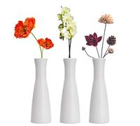 LINGMAI Tall Conic Composite Plastics Flower Vase, Small Bud Decorative Floral Vase Home Decor Centerpieces, Arranging Bouquets, Connected Tubes (White)