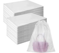 Lingmaoqi 200Pcs Purse Dust Bags for Storage Drawstring Purse Covers Storage Bags for Dust and Storages 11in X 15in Breathable Non-woven Fabric Storages Pouch String Bag Travel Shoe Bag Handbag Covers