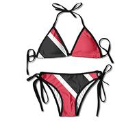 LINGMEI Flag of Trinidad and Tobago Sexy Boxing Bikini Women Halterneck Top and Set Swimsuits Two Piece Bikinis For Beach Swimming Summer