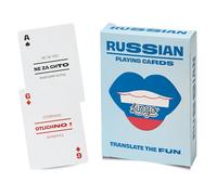 Lingo Playing Cards | Language Learning Game Set | Fun Visual Flashcard Deck to Increase Vocabulary and Pronunciation Skills - 54 Useful Phrases (Russian)