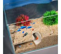 LingoFoto Aquarium Undergravel Fish Tunnel Hide Cave Corner Fishes Tank Decorations Under Gravel Viewing Tunnel Fish Cave for Aquarium Hideout (White,Style 1)