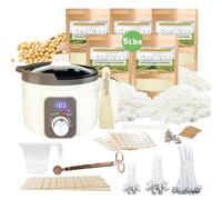 LINGQIAN Soy Candle Making Kit with Digital Wax Melting Pot, DIY Candle Melting Pot Kit for Small Businesses, Includes 5lb Pure Soy Wax, Wicks, Trimmer