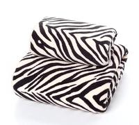 Lingquare 2-Piece Warp Knitted Leopard Print Zebra Print Coral Fleece Striped Bath Towel Set