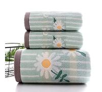 Lingquare 3-Piece Set Of Cotton Jacquard Daisy Bath Towel Daily Necessities Household Adult Bath Towel Bathroom Gift Bath Towel Beach Towel