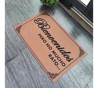 Lingquare Flannel Welcome Doormat Entrance Door Print on Demand Spanish Bienvenidos Pero No Mucho Rato Carpet In The Hallway Front Door Mat 15.8x23.6in,40x60cm