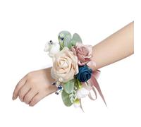 Ling's Moment 2pcs Prom Wrist/Shoulder Corsage Artificial Flower, Girl/Mother Homecoming/Wedding Corsage Wristlet Décor, etc. Dusty Rose Navy
