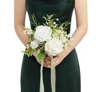Ling's Moment Bridesmaid Bouquet, Wedding Bouquets for Bridesmaids, 7 Inch Bridal Bouquets for Bridesmaids, Wedding, Ceremony, Anniversary, etc.