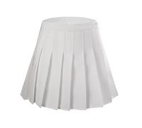 LINGS Women Girls Short High Waist Pleated Skater Tennis School Skirt(White,10)