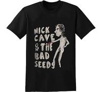 LINGSHI XIAOCHANG Nick Cave and The Bad Seeds T-Shirt Men's Summer Crew Neck Tops Casual Short Sleeves Tee Black Black L