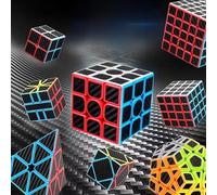 Lingsi_siling Speed Cube Carbon Fibre 2X2 3X3 4X4 5X5 Pyramid Megaminx SQ1, Moyu Magic Cube 3x3x3 Professional Puzzle Toys For Children Kids Gift Toy